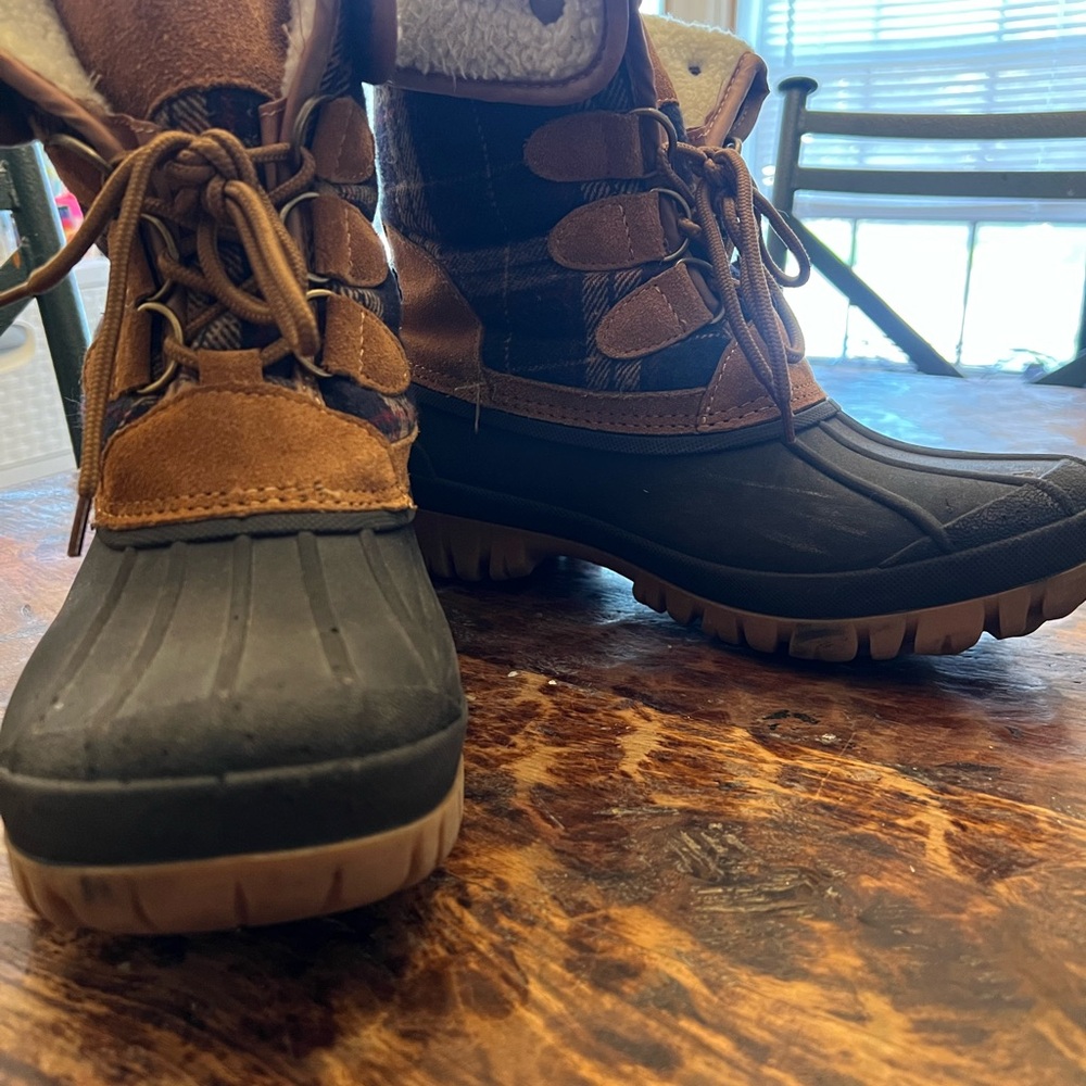 Brown and Black Winter Boots